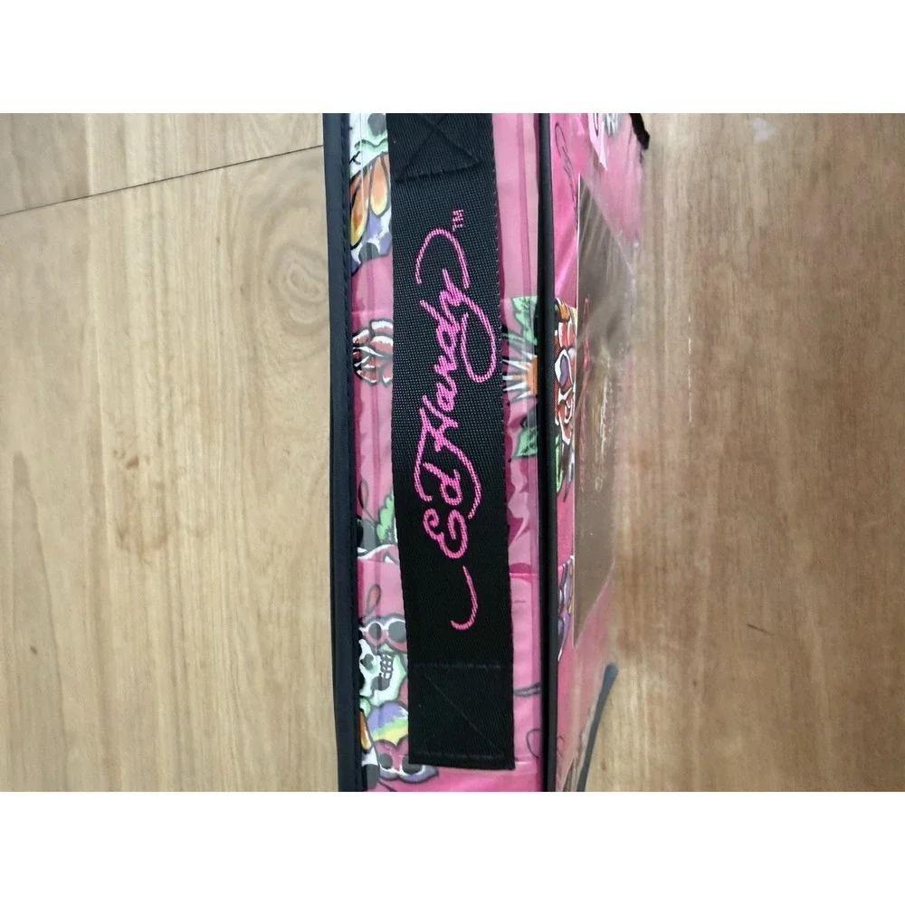 Ed Hardy Queen 6 Piece Double Brushed Sheet Set Pink Skull Butterfly Roses NWT